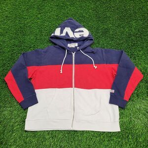 LEVIS Colorblock Zip Hoodie Womens XL 23x24 Blue Red Boxy